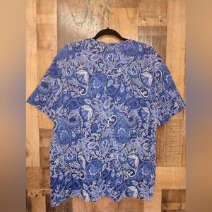 Robert Graham Short Sleeve Blue Paisley Tee T-Shirt Men's Size 2XL
